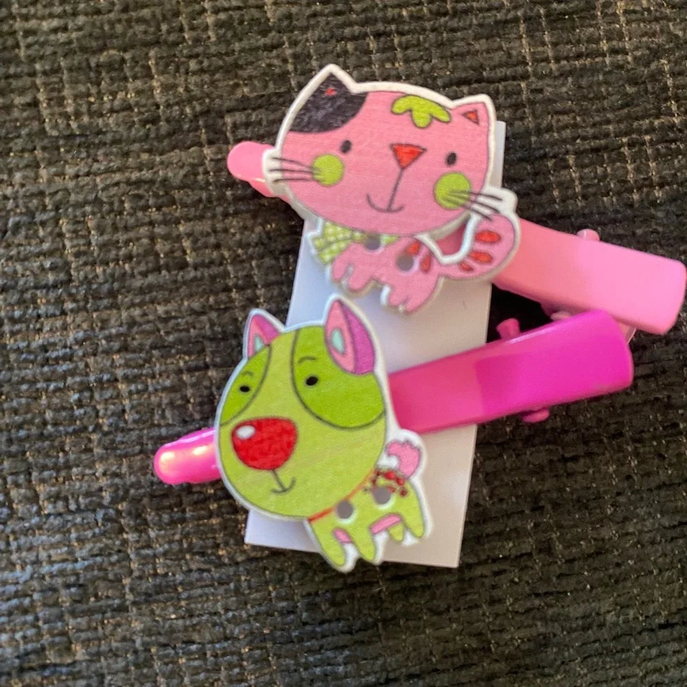 Hair Clip Lot Girls Multicolor Like‎ New Animal Heart Floral 15pc
